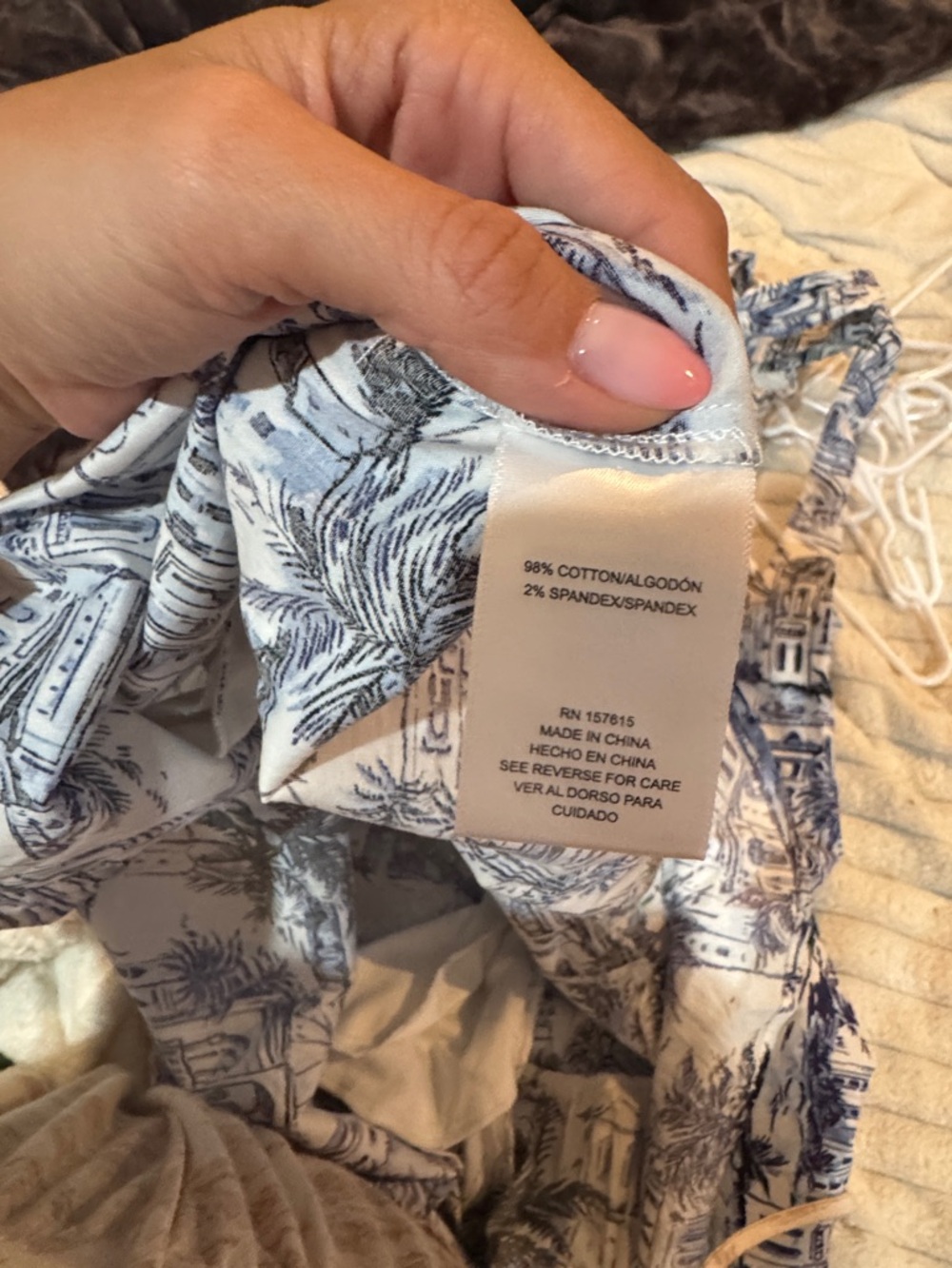 Blue & White Tropical Cityprint Halter Dress - Picture 7 of 7